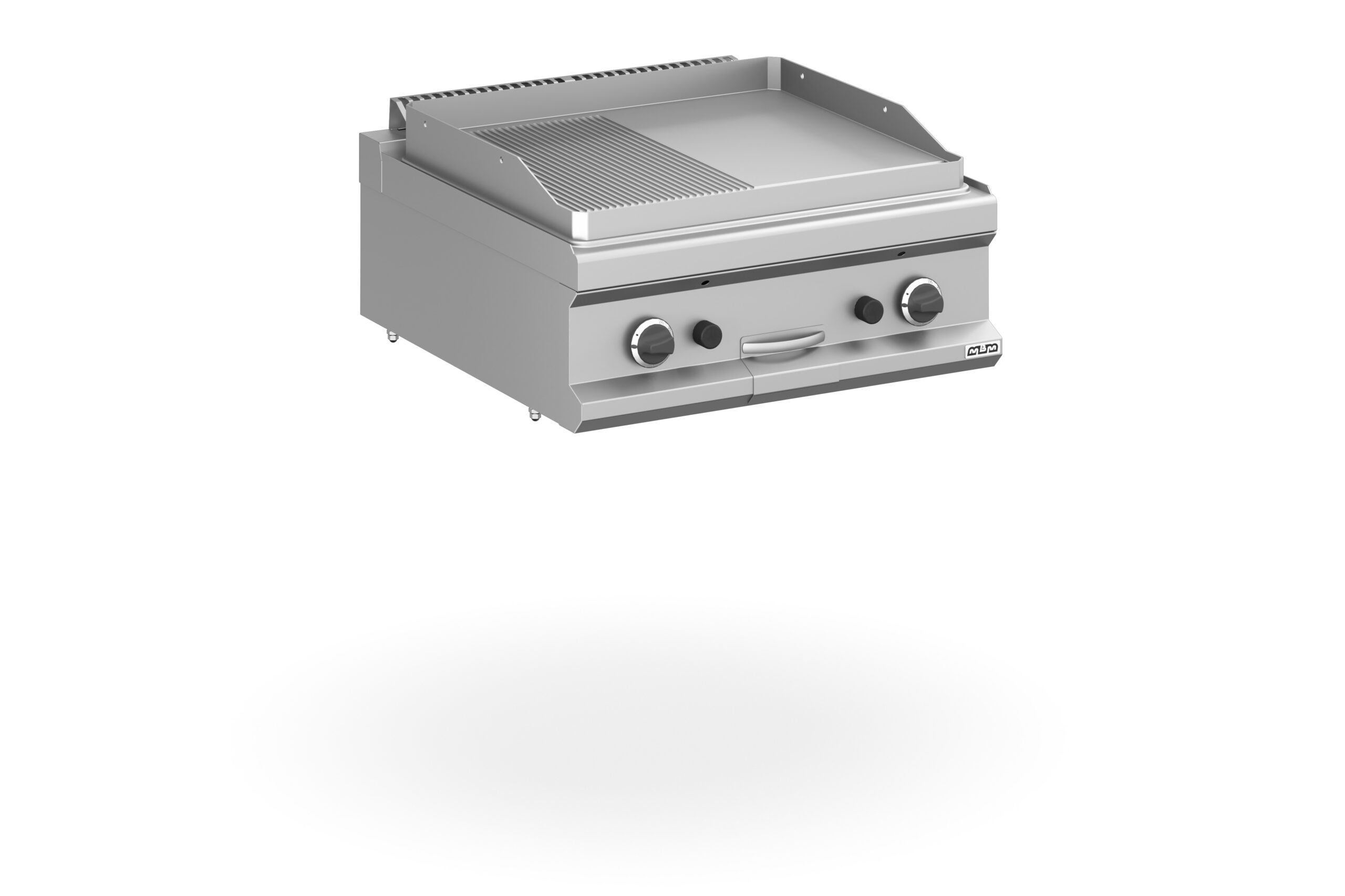 Plinski roštilj sa kombinovanom ravno/rebrastom pločom 80x73